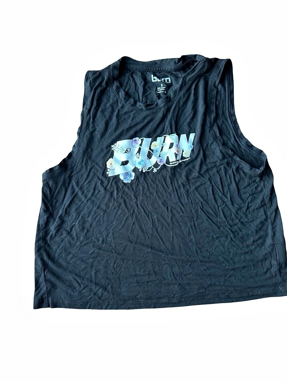 Burn Boot Camp Floral Graphic Tank Top Size Small